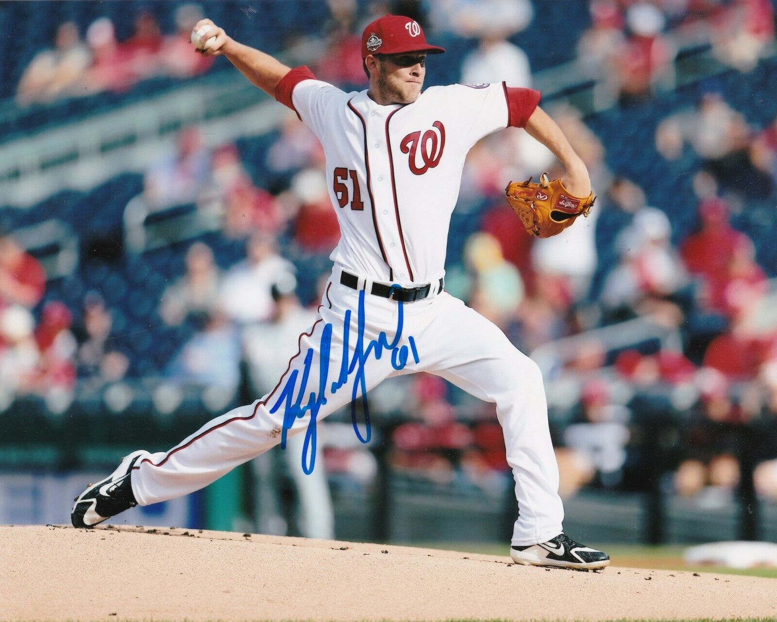 KYLE MCGOWIN WASHINGTON NATIONALS ACTION SIGNED 8x10