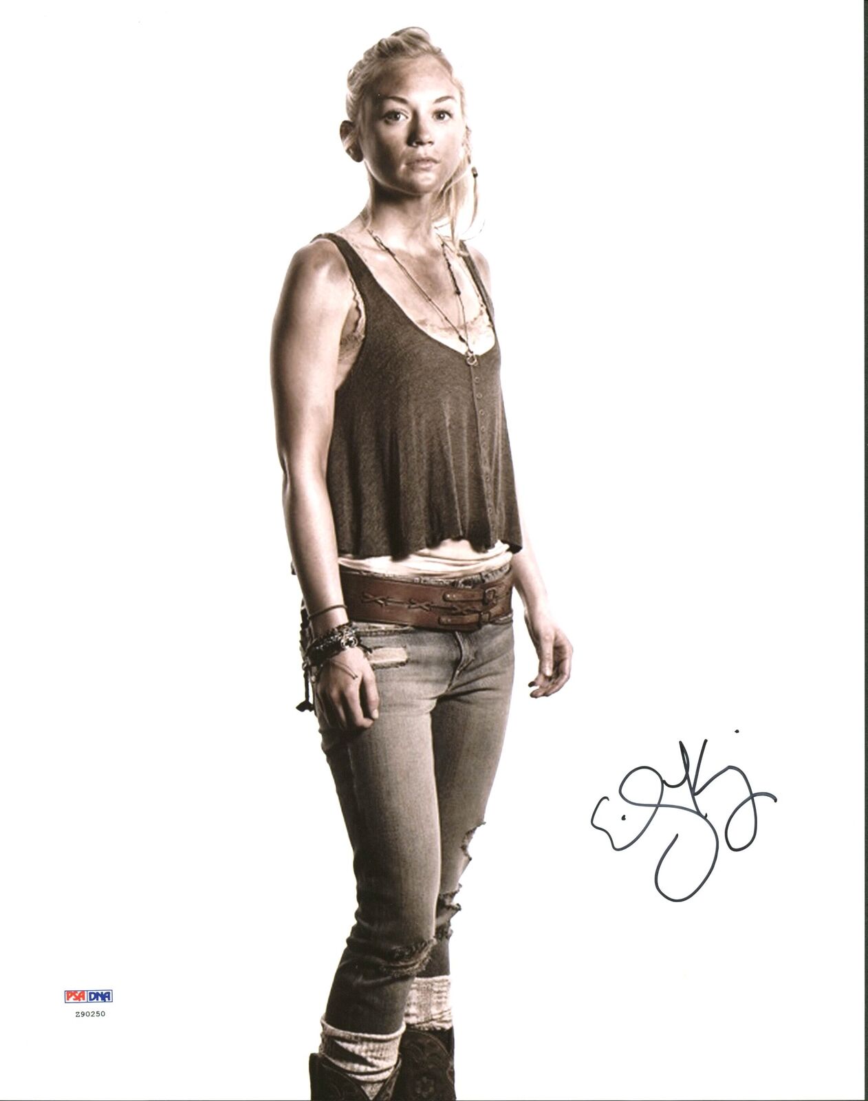 Emily Kinney The Walking Dead Authentic Signed 11X14 Photo Poster painting PSA/DNA #Z90250