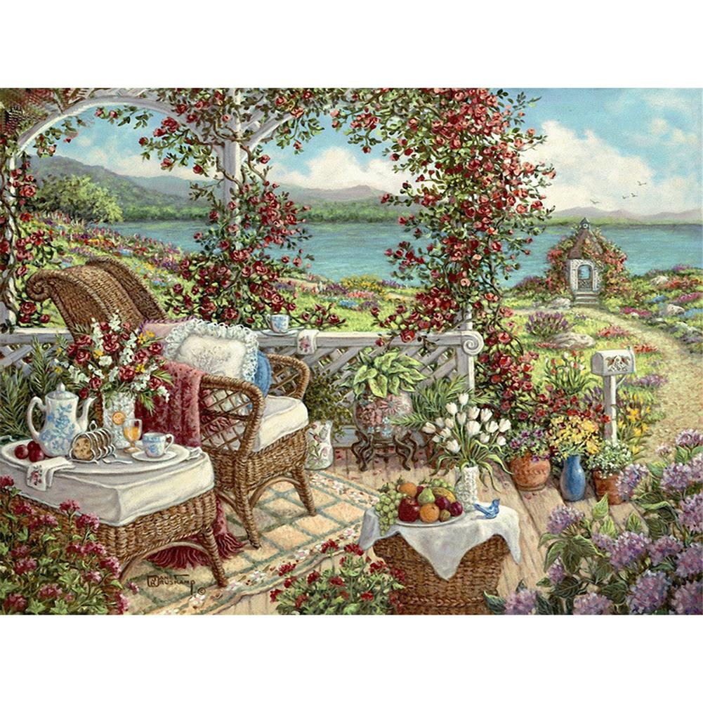 

40*30CM-Round Drill Diamond Painting-Garden, 501 Original