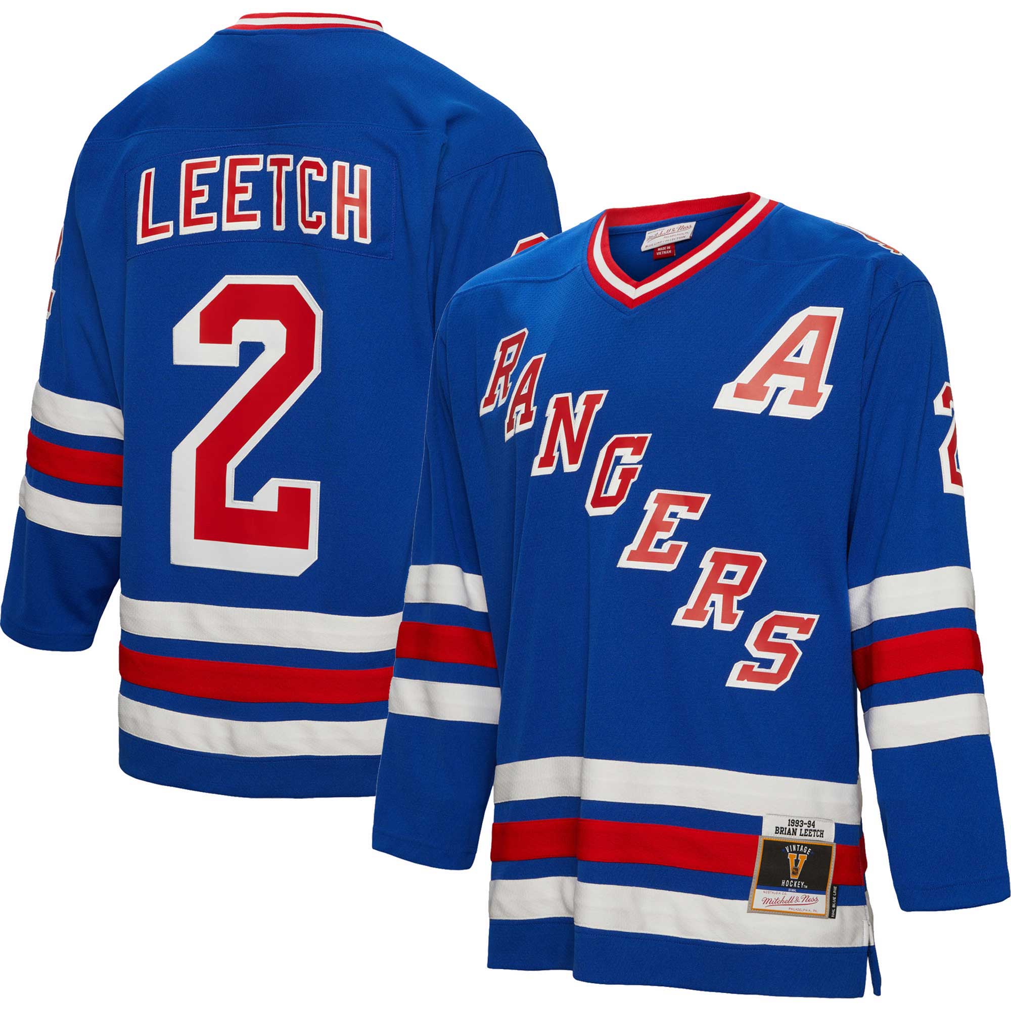 Brian Leetch New York Rangers Mitchell & Ness Alternate Captain Patch 1993/94 Blue Line   Jersey &ndash; Blue mysite