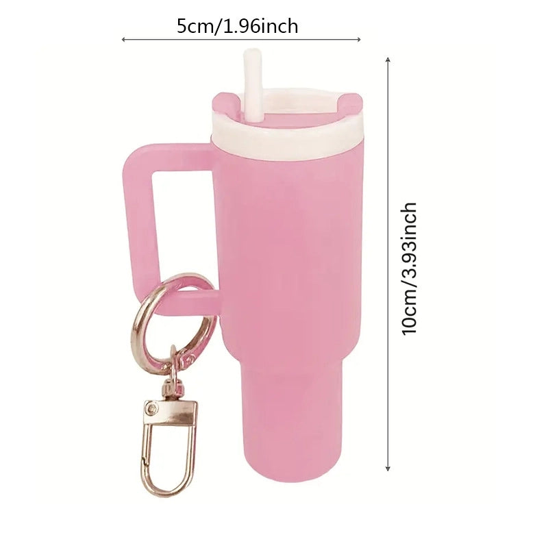 Minimalist Cup Solid Color Plastic Unisex Keychain2