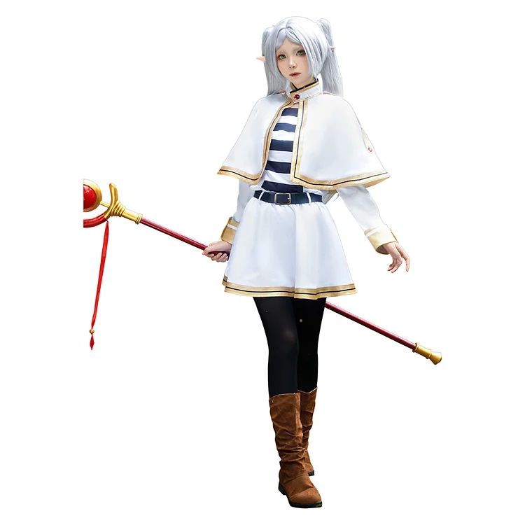 Frieren: Beyond Journey's End Frieren White Dress Outfits Cosplay Costume Halloween Suit