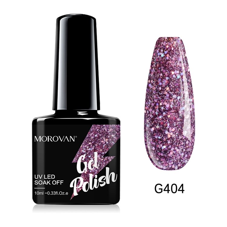 Morovan Orchid/Multicolor Glitter Gel Nail Polish G404