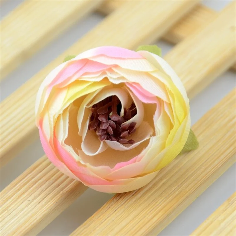 30pcs 3.5cm Mini Artificial Rose Bud Cut Flower Head Wedding Christmas Decoration DIY Sreath Gift Craft Flowers Accessories