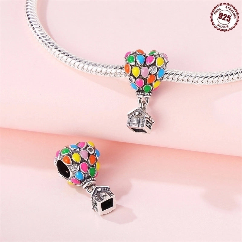 1 Piece 925 Sterling Silver Color Block Pendant Jewelry Accessories