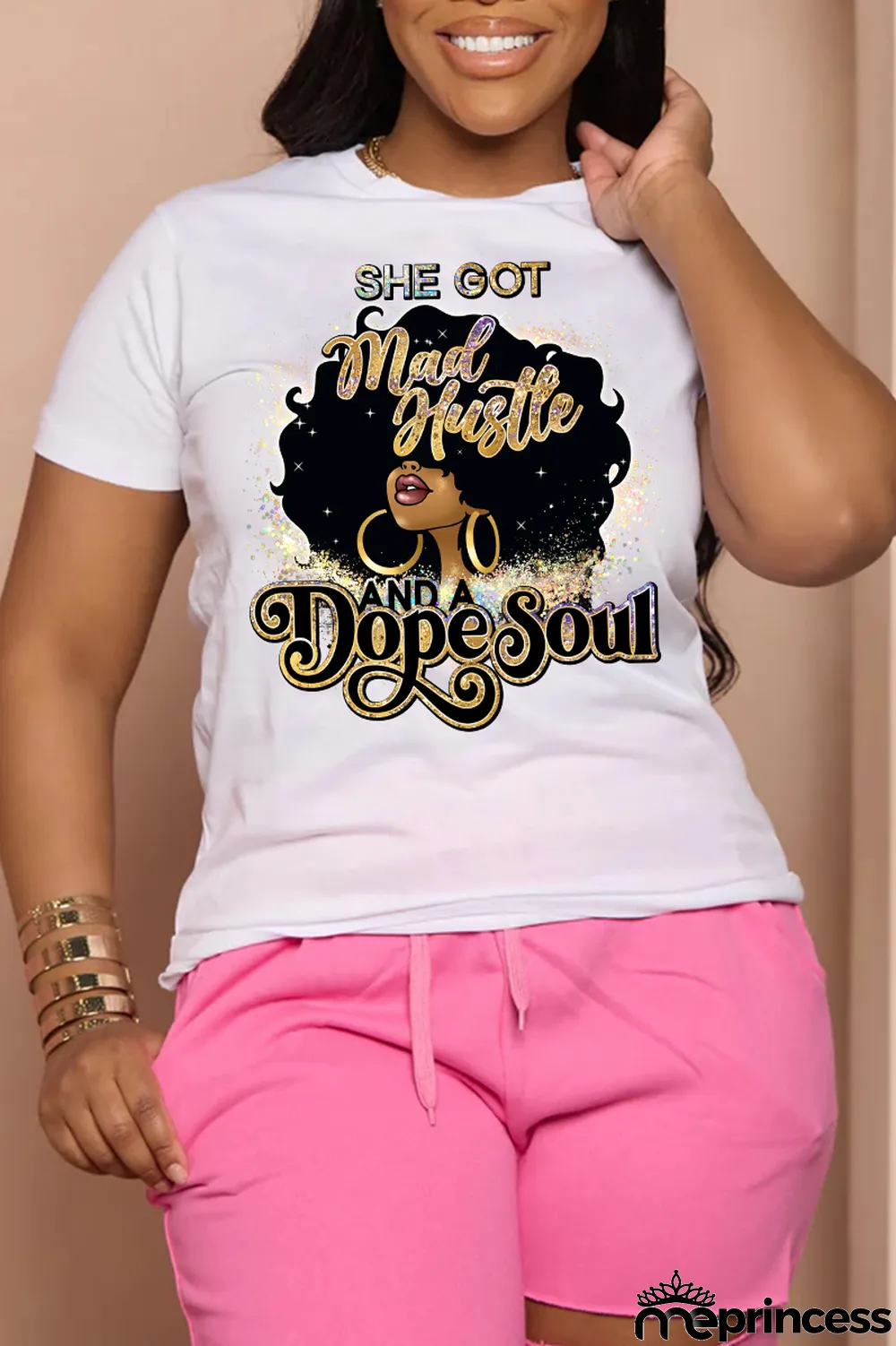 White Street Vintage Print Patchwork O Neck T-Shirts