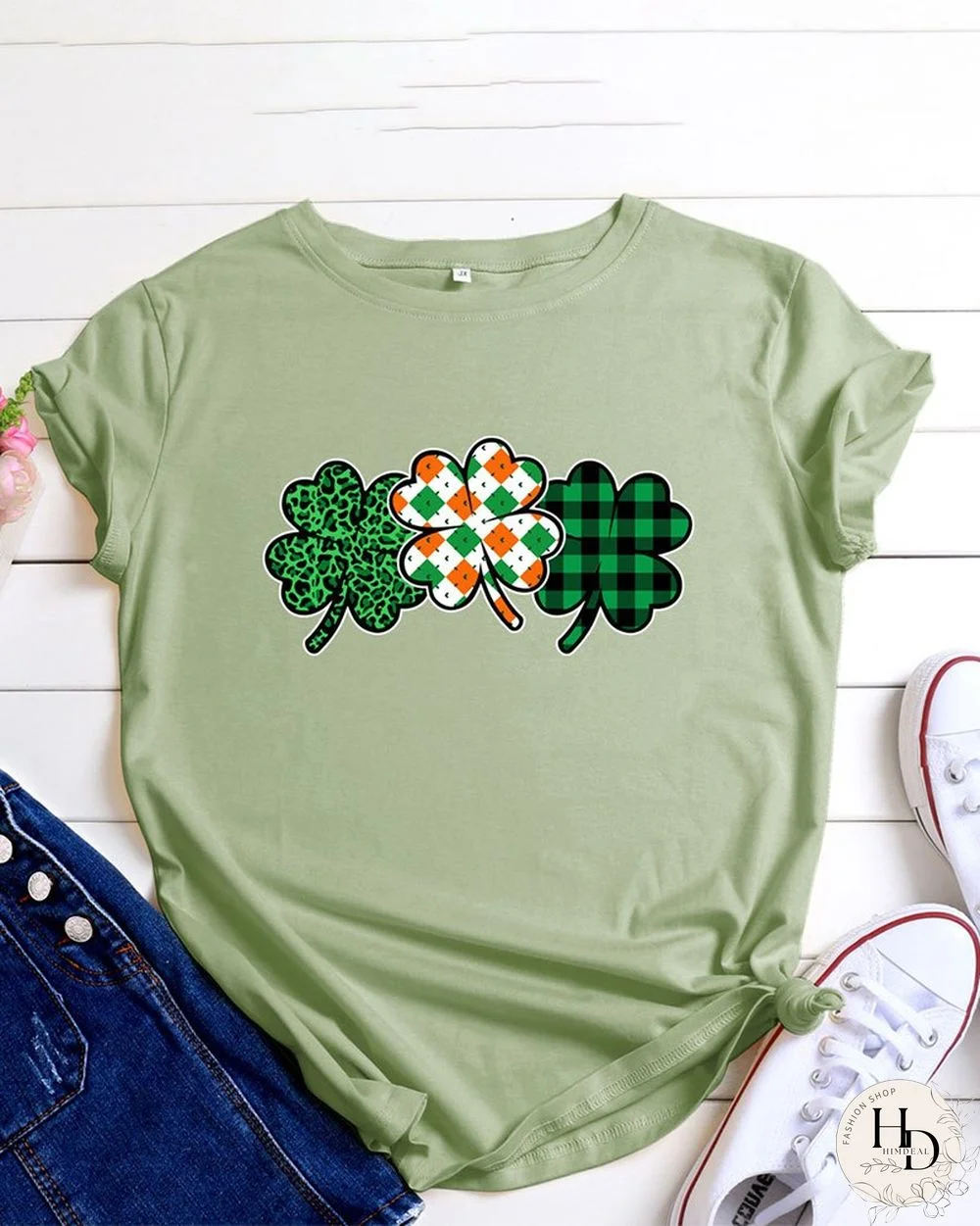 Clover Print Casual T-shirt