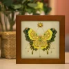 3D DIY Bead Embroidery Butterfly Home Decor Gift Tabletop Display Frame Kit(Include Embroidery Hoop)