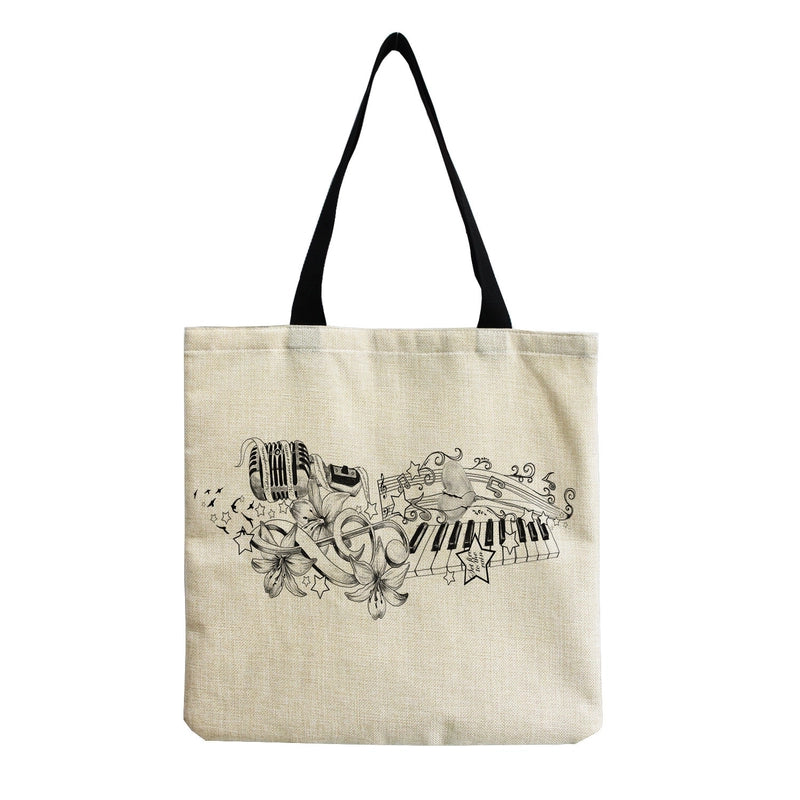 Source Piano Printed Casual Bag Harajuku Style Fashion Shoulder Bag Student Large Capacity Handbag