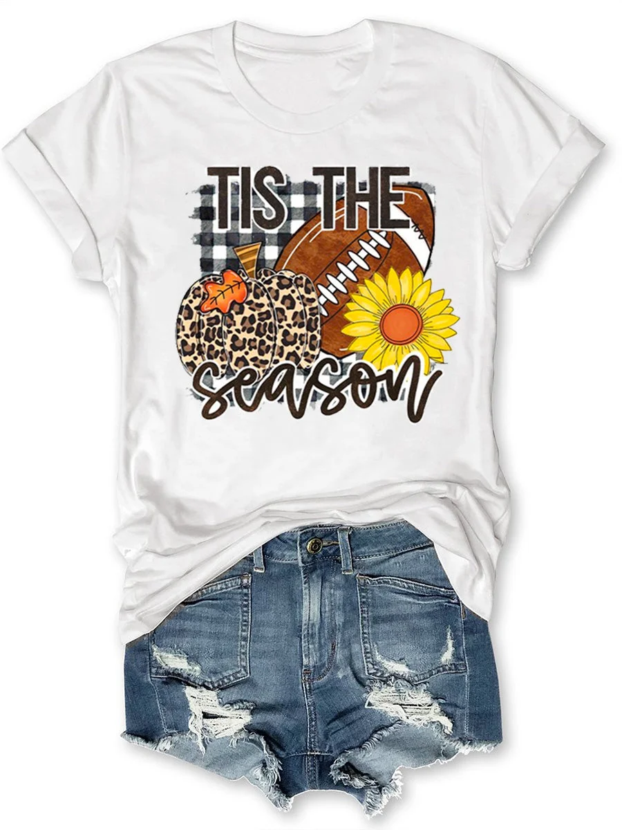 Tis The Football Season Short Sleeves Round Neck T-shirt