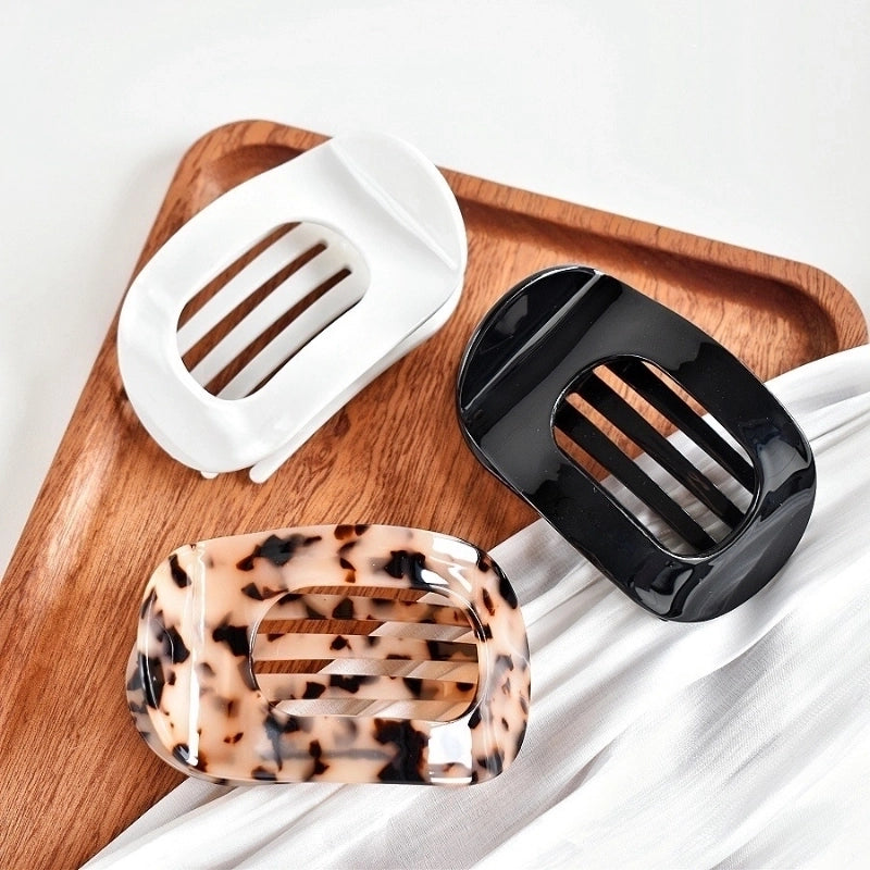 Women's Minimalist IG Style Color Block Acetic Acid Sheets Handmade Hollow Out Hair Claws