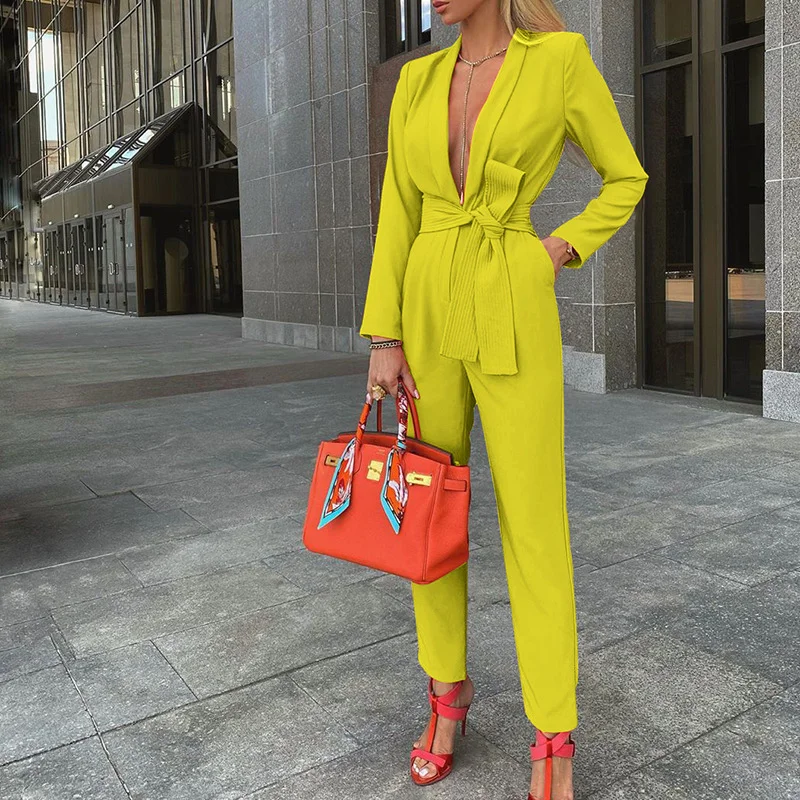 Toloer Toloer 002 Spot In 2024 Fall Women's Sexy Fashion Solid Color Straps Deep V Casual Jumpsuit-Outfit Ideas