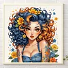 Diamond Painting -DIY Round Drill Partial AB Summer Girl(45x45 CM)