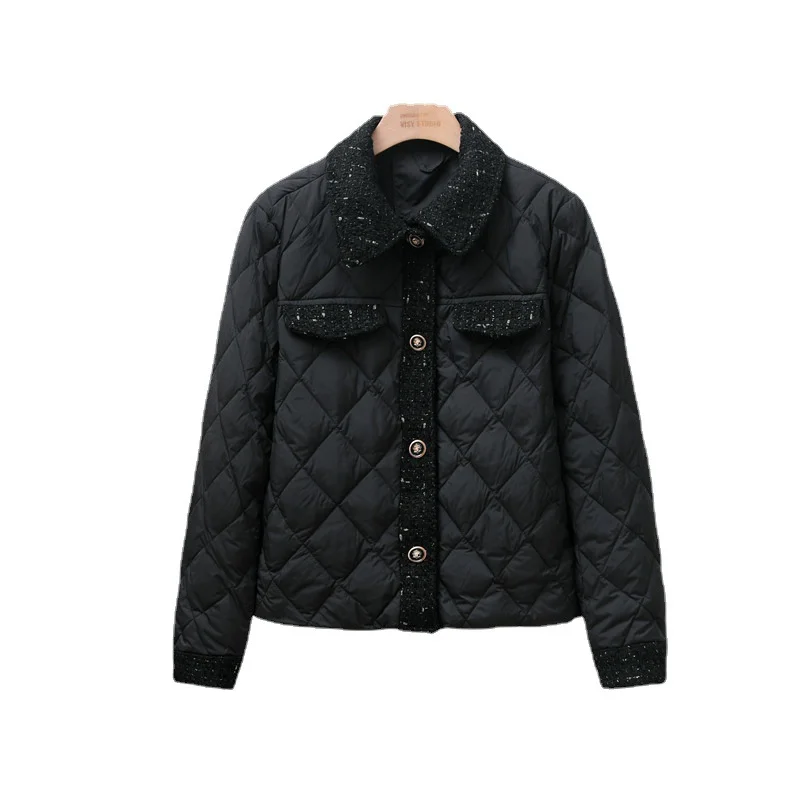 Woherb Autumn And Winter New Small Fragrant Wind Down Jacket Female Short Korean Version Versatile White Duck Velvet Warm Jacket Coat Tide-Outfit Ideas