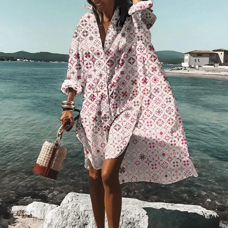 Resort Ombre Totem Print Midi Dress