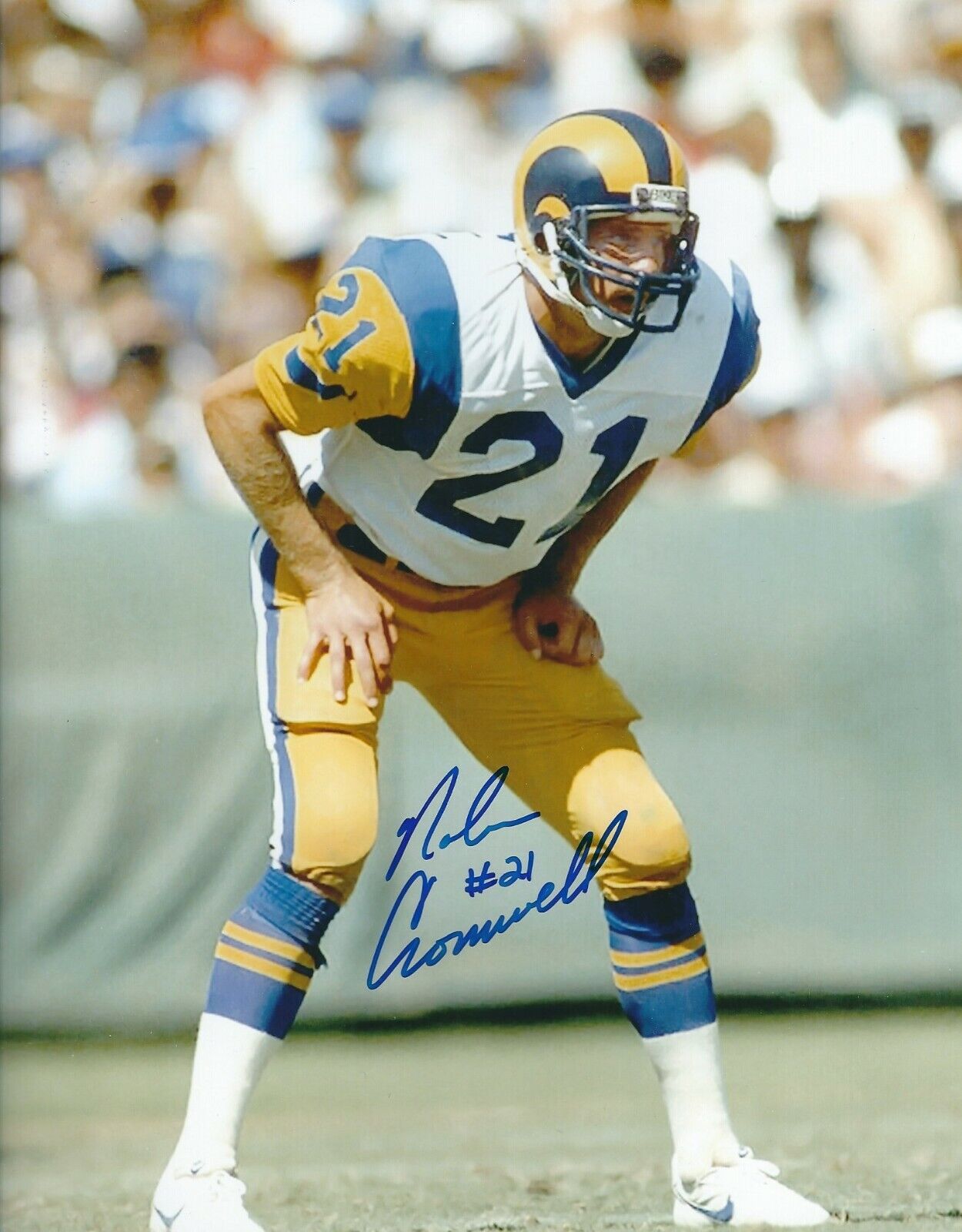 Autographed NOLAN CROMWELL Los Angeles Rams 8x10 Photo Poster painting w/COA