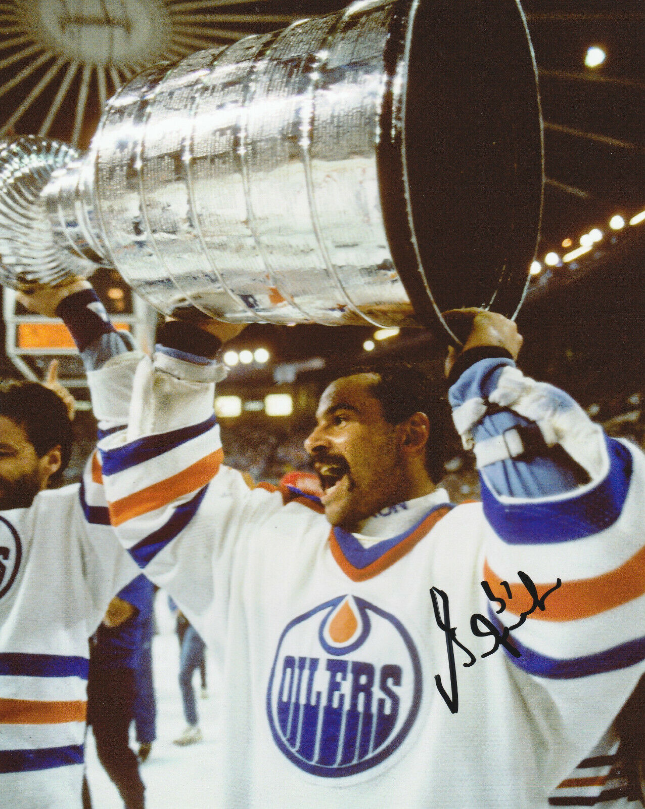 VINTAGE GRANT FUHR SIGNED EDMONTON OILERS STANLEY CUP 8x10 Photo Poster painting! Autograph