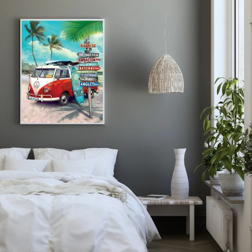 Diamond Painting - Full Round Drill - Beach Van