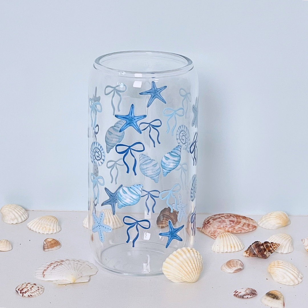Maneifurui™   Coquette Seashell  Glass Can