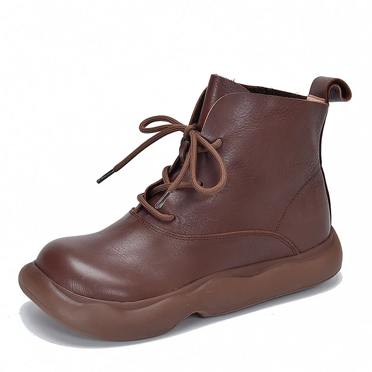 Personalized Leather Flat Bottom Martin Boots