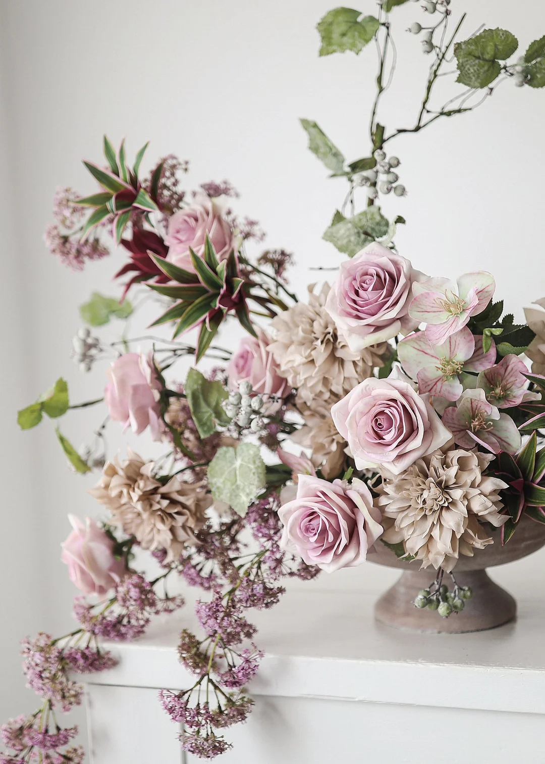 Smoky Lavender Fake Rose - 21.5"