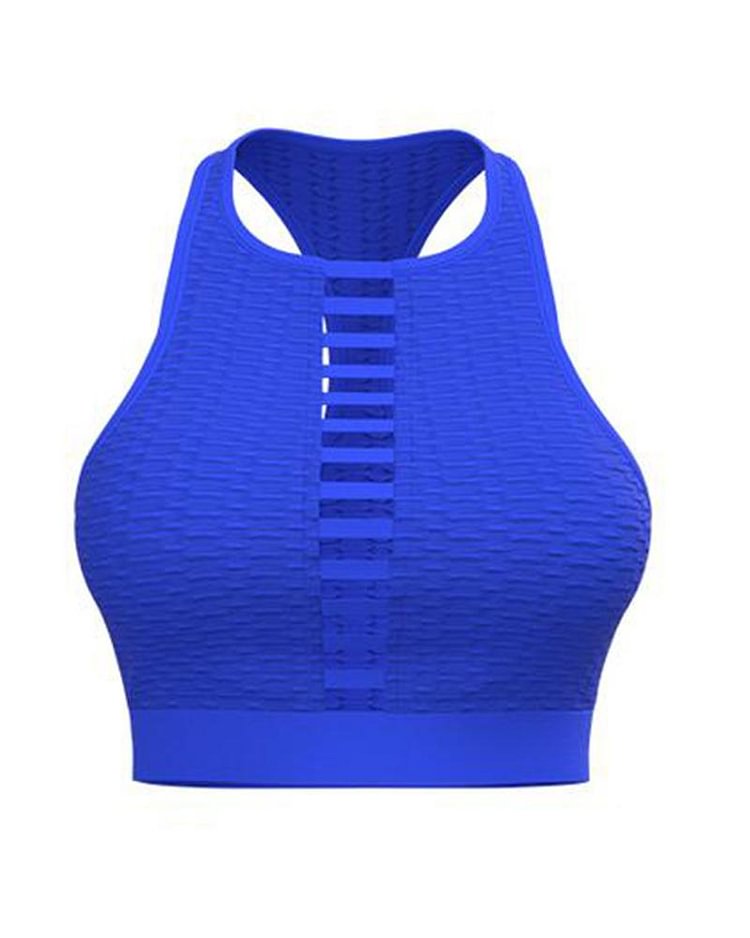 Hollow Out Textured Racerback Sports Bra - Shop Trendy Women's Clothing | LoverChic