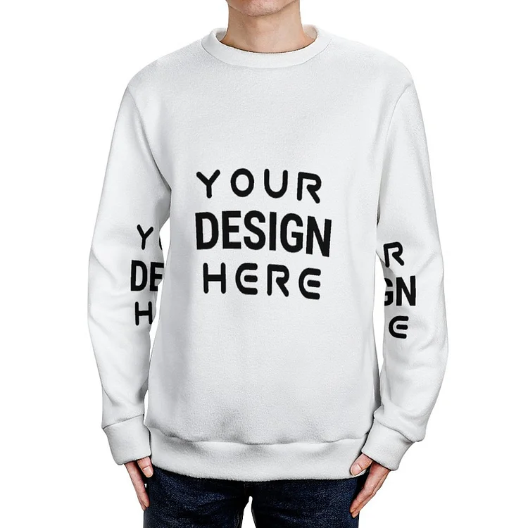 Full Print Personalized Design Men's Round Neck thick Sweater