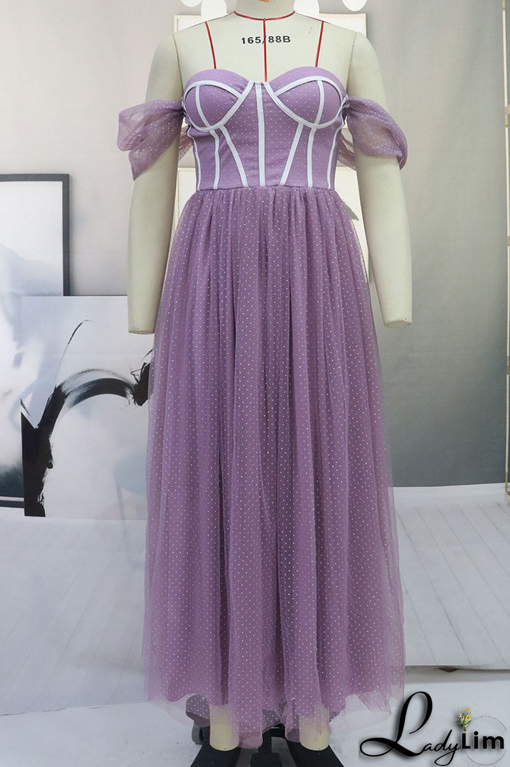 Apricot Sexy Elegant Solid Split Joint Strapless Evening Dress Dresses