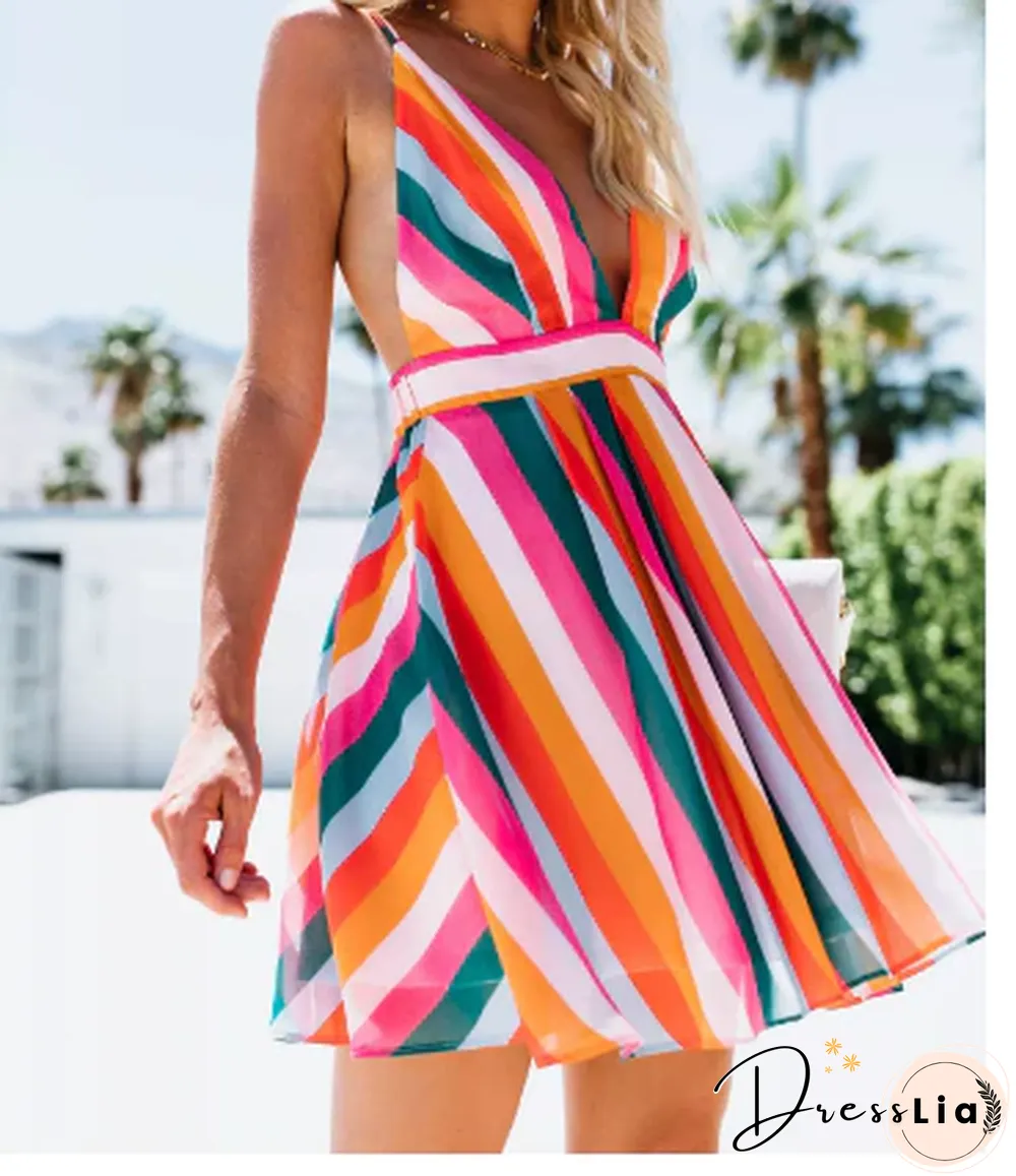 Women's Striped Mini Dress