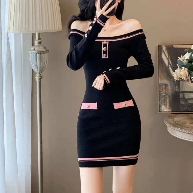 着痩せ 切り替え ミニ丈 パーティー  デート セクシーワンピース