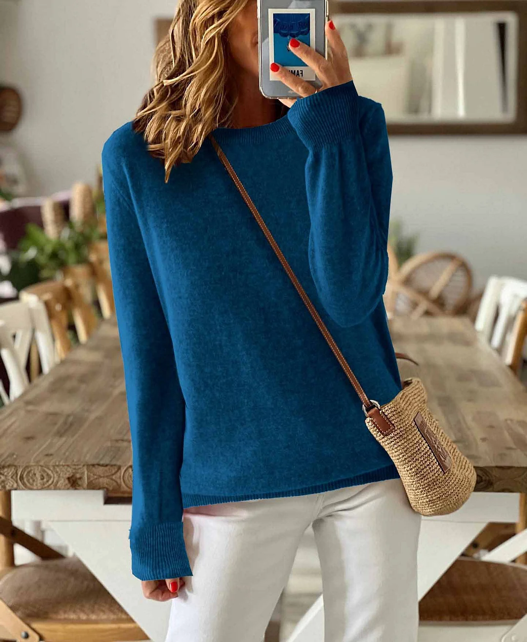 Athvotar Athvotar Sheintemu Autumn And Winter Long Sleeve Simple Solid Color Sweater New