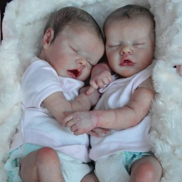 Creativegiftss® Mini Reborn Twins Sister 12'' Real Lifelike Miniature Twins Hilda and Nettie Reborn Baby Doll Girl -Creativegiftss® - [product_tag] RSAJ-Creativegiftss®