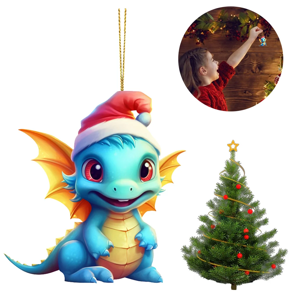 Statue Of Baby Dragon Acrylic Handmake Dinosaur Figurines Cartoon (Blue)