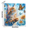 Framed Diamond Painting - Special Shaped - Cat and Butterflies (25x25cm)