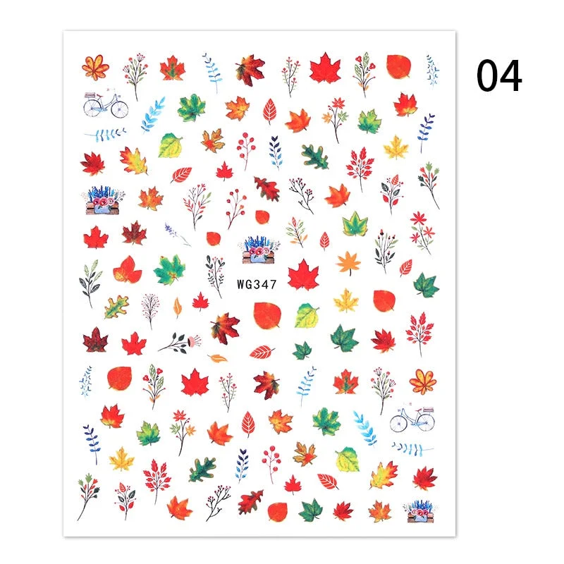 Geometric Lines Flowers Leaves 3D Nail Sticker Figure Woman Face Pattern Special Self Adhesive Nail Art Decals Manicures Sliders-Nail Inspo