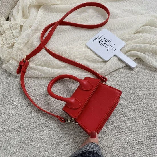 Solid Color PU Leather Crossbody Bags For Women 2021 hit Female Shoulder Simple Bag Lady Mini Phone Purses And Handbags