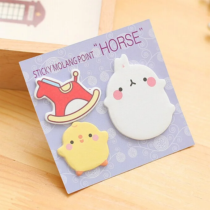 Sticker molang Sticky Notes Cute Kawaii Cartoon adhesive Post Notepad It Memo Pad sketchbook Office Supply School Stationery