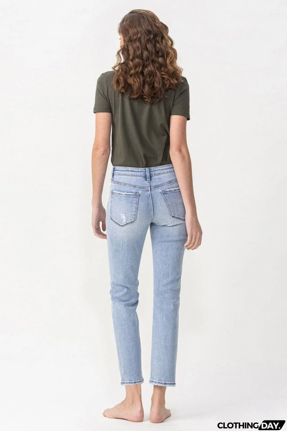 Lovervet Full Size Andrea Midrise Crop Straight Jeans