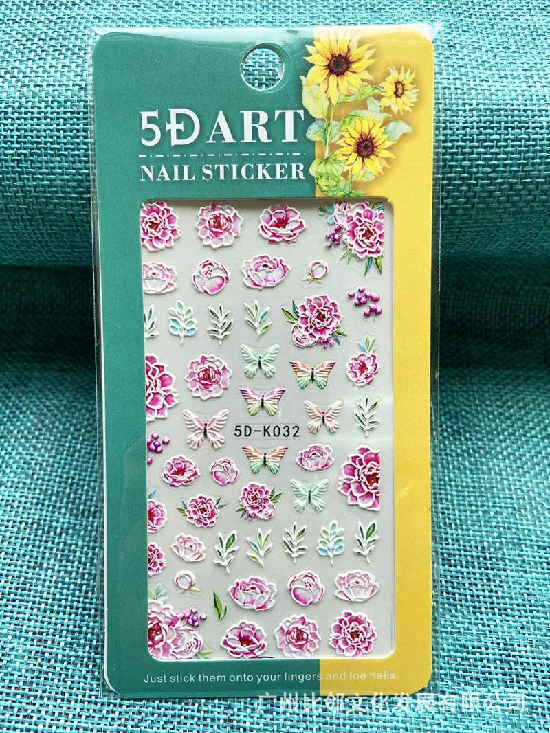 5D Acrylic Nail Sticker Engraved White Snowflakes Flower Sliders Embossed Lace Wedding Nail Art Design Monogram Decals Manicure-Nail Inspo