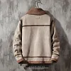 Men's Leather Plush Lined Winter Jacket