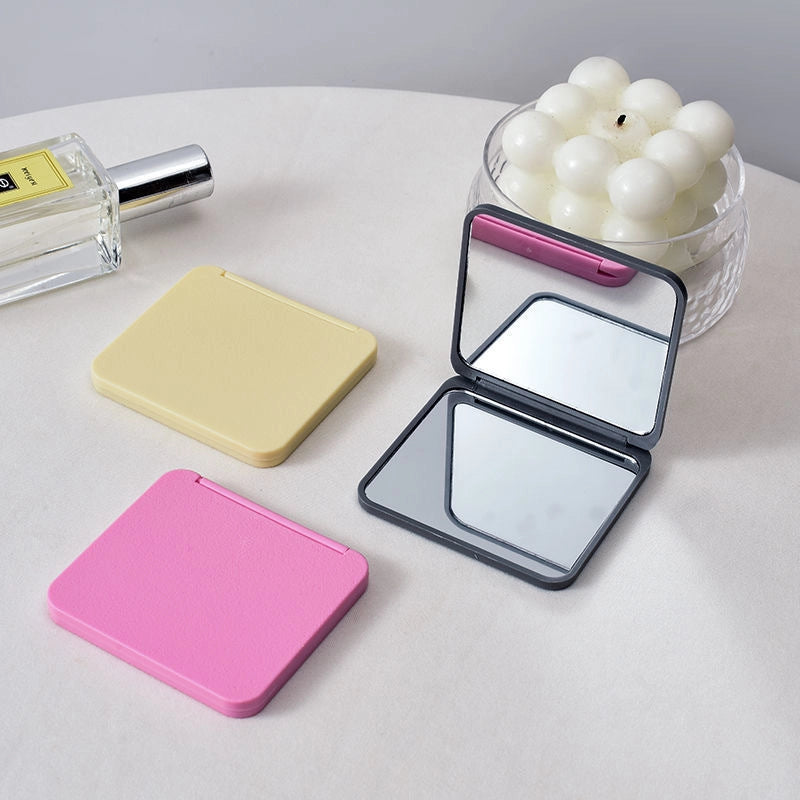 Small Mirror Carry-on Mini Makeup Mirror Double-sided Portable Student Dormitory Handheld Folding Mirror Household Female
