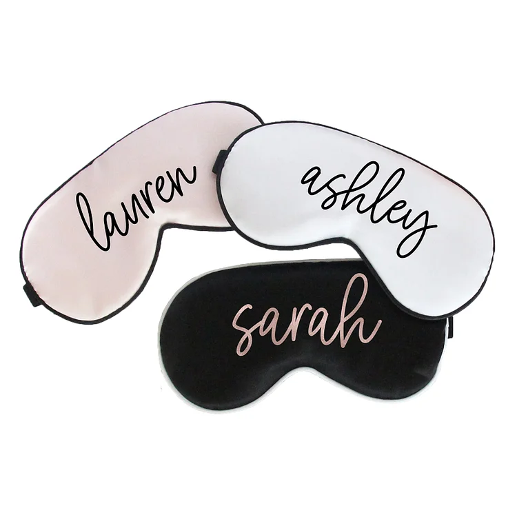 BlanketCute-Personalized Lovely Bedroom Satin Eye Mask with Your Name | 04