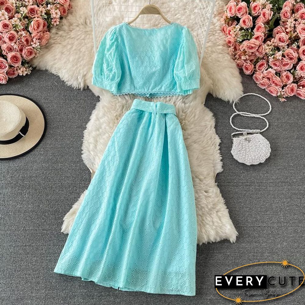 Square Collar Two-Piece Set P15460