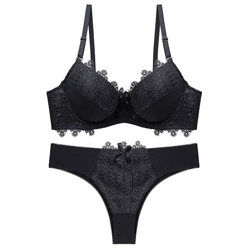 Lenceria Push Up Bra and Panty Set Underwire Plus Size Lingere Underwear Women Set Ensemble Lingerie Femme Hot Women's Intimates