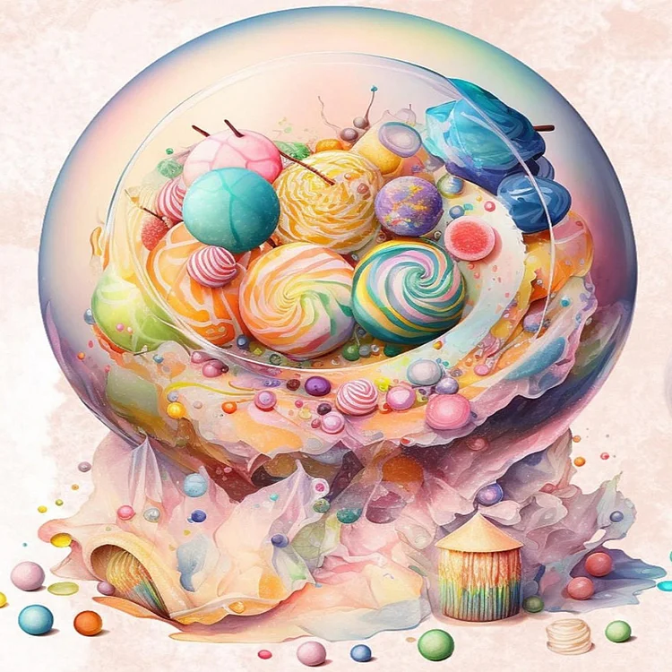 Candy 40*40CM (Canvas) Full Round Drill Diamond Painting gbfke