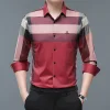 Men's Color-block Check Non-marking High-stretch Shirt