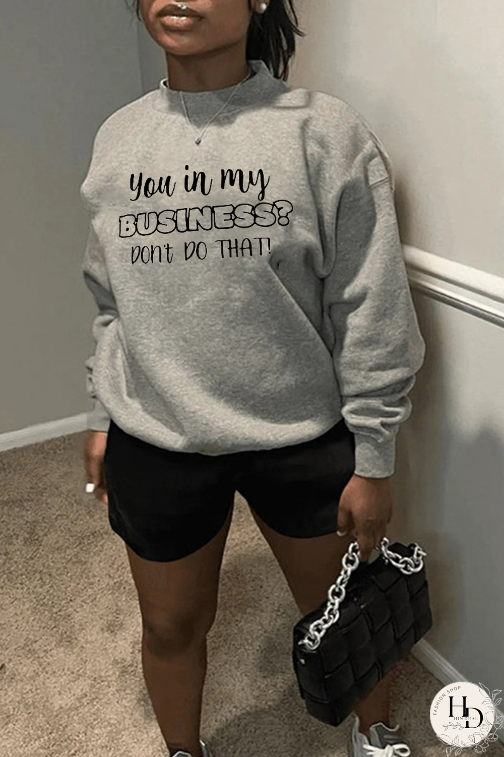 White Fashion Street Print Patchwork Letter O Neck Tops