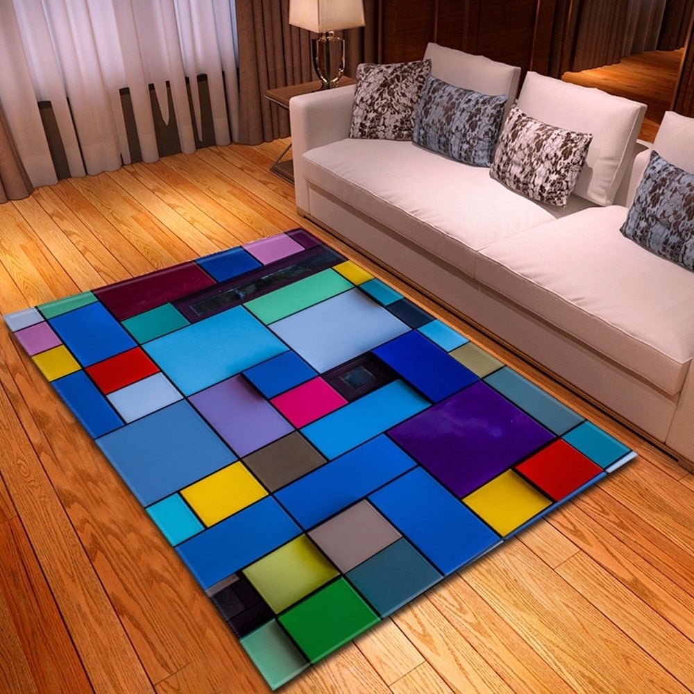 Nordic Carpet for Living Room 3D Geometric Kids Room Decoration   Carpet Home Children Rug Hallway Floor Bedroom Bedside Mats