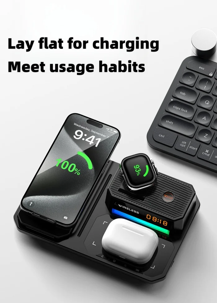 Desktop Ambience Night Light 6-in-1 Wireless Charger