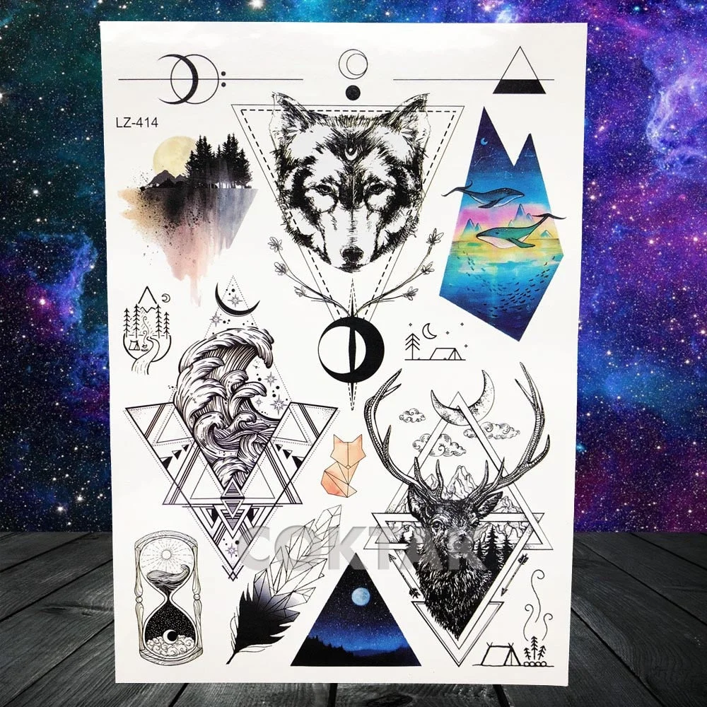 COKTAK Lavender Morning Glory Temporary Tattoos Sweet Peas Flower Body Art Arm Wrist Tatoos Waterproof DIY Fake Tattoo Stickers